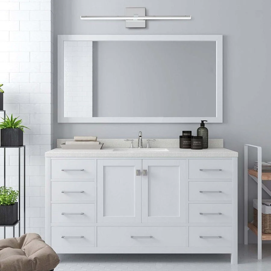 Minimalist Chrome Dimmable LED Linear Vanity Light