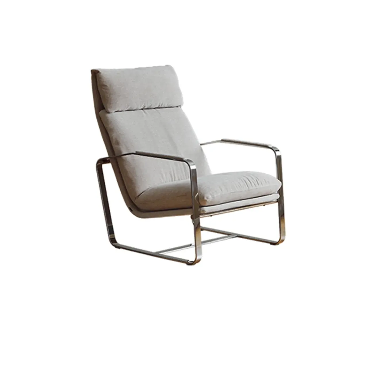 Modern Chenille High-Back Accent Chair With Arms