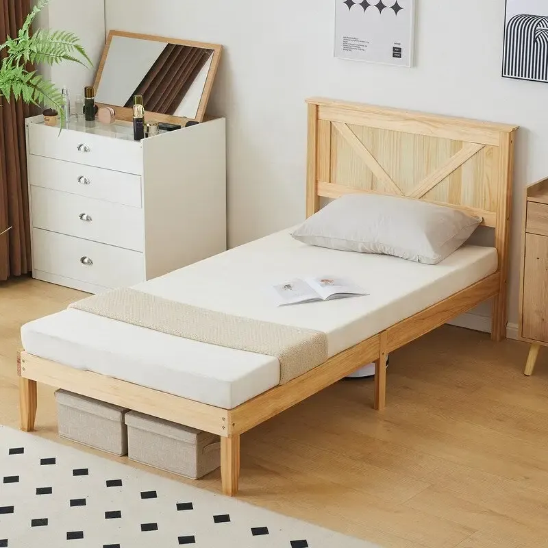 Wooden beds without footboards