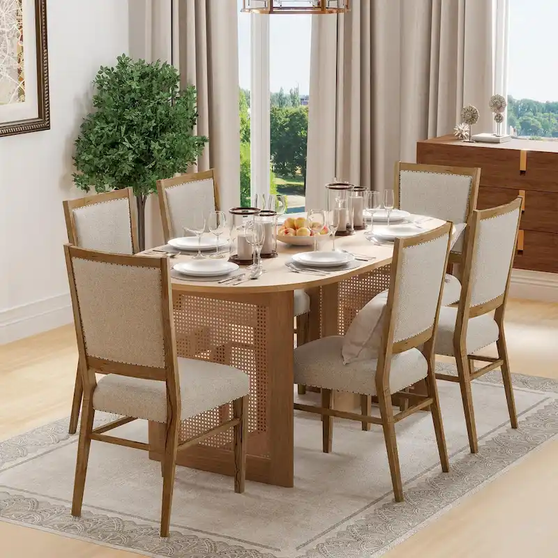 Lumioca Cinna Oak Wood Double Pedestal Dining Table