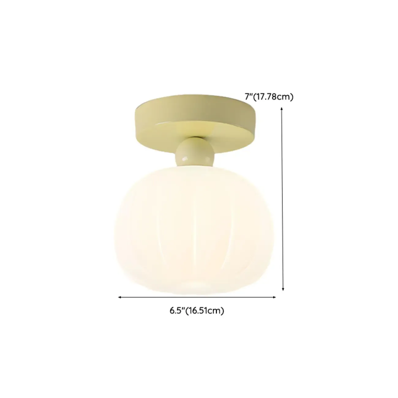 Stylish Pumpkin Semi Flush Ceiling Light with Resin Shade