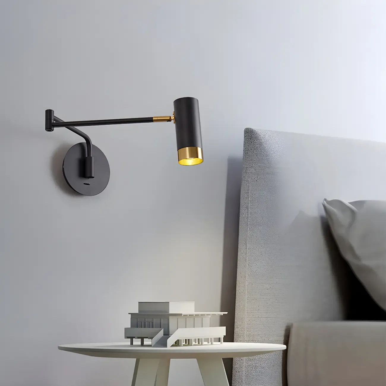 Modern Metal Cylinder Swing Arm Wall Light