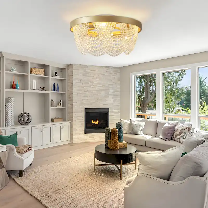 20  Boho Crystal Ceiling Fans with Lights Flush Mount