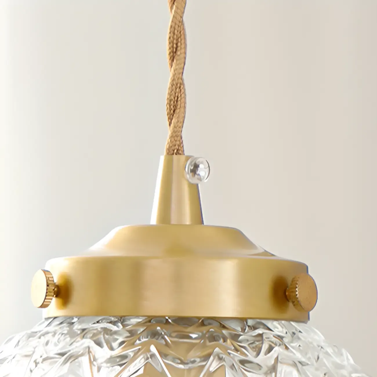Modern Gold Carved Glass Globe Pendant Light