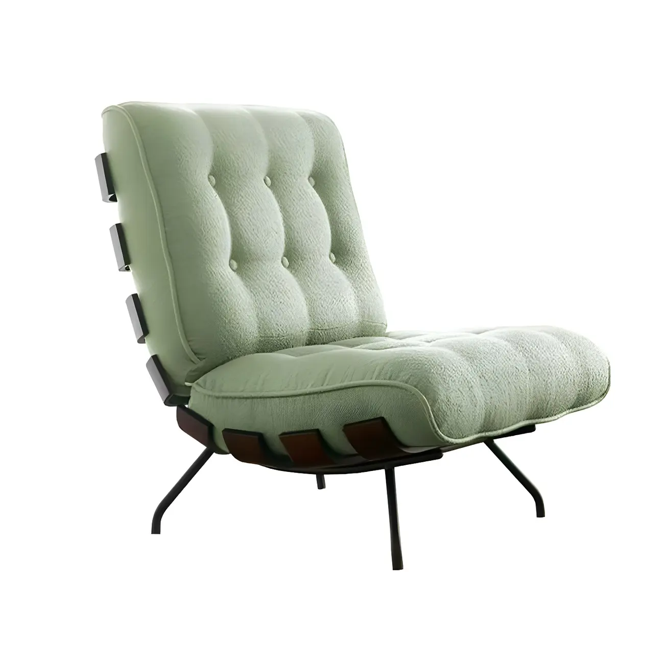 Traditional Tufted Mohair Reclining Accent Chair