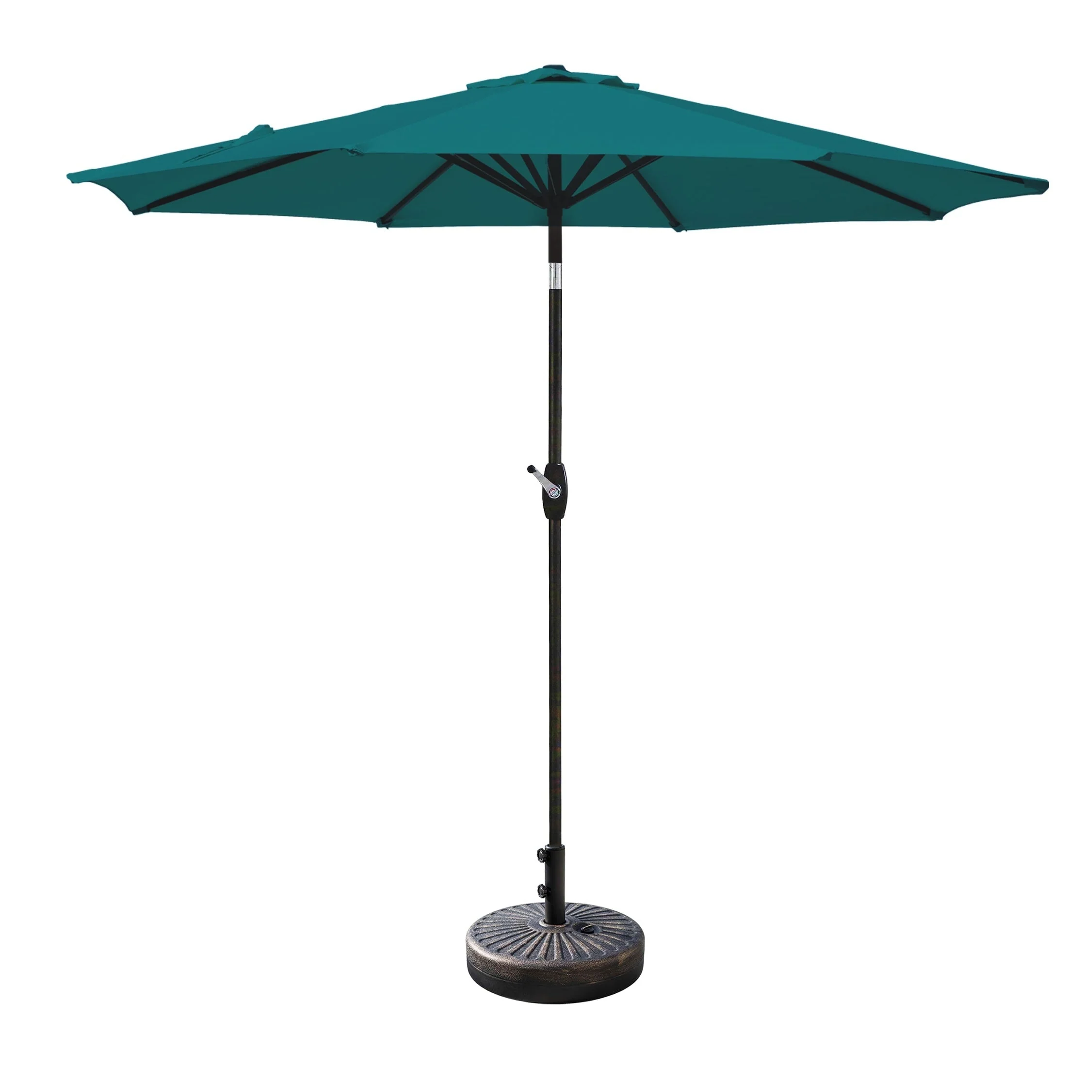 Lopes 9-foot Patio Umbrella with Bronze Finish Base Weight Stand Included