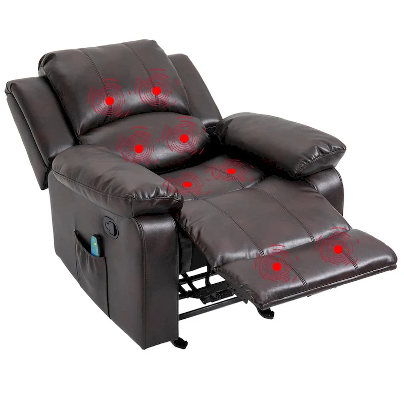 Clihome Faux Leather Recliner Chair with Massage