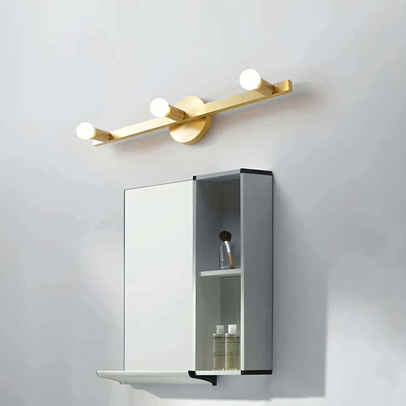 Elegant Metal Vanity Light with Geometric Shape for Bathroom