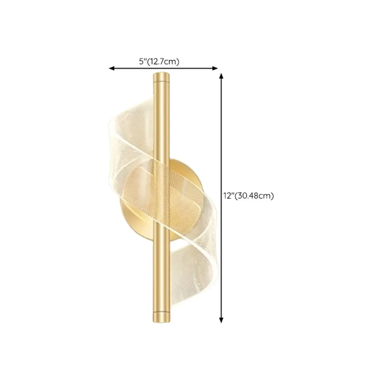 Art Deco Gold Metal and Acrylic LED Wall Sconce