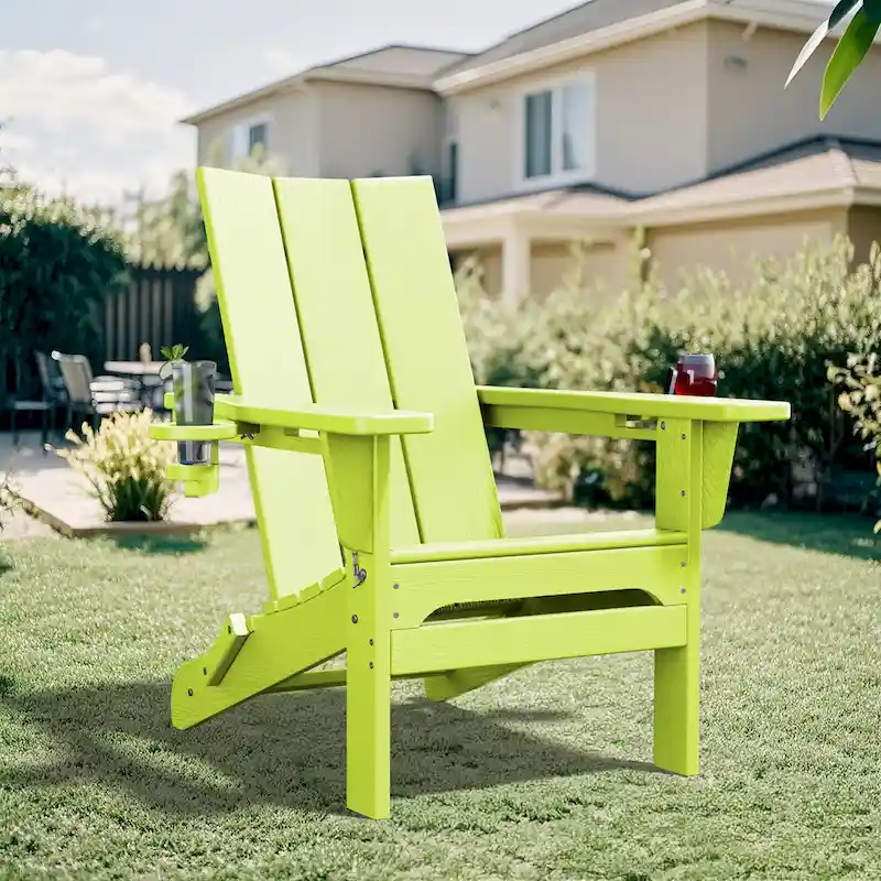 HDPE Modern All weather Adirondack Chairs with Cup-holders