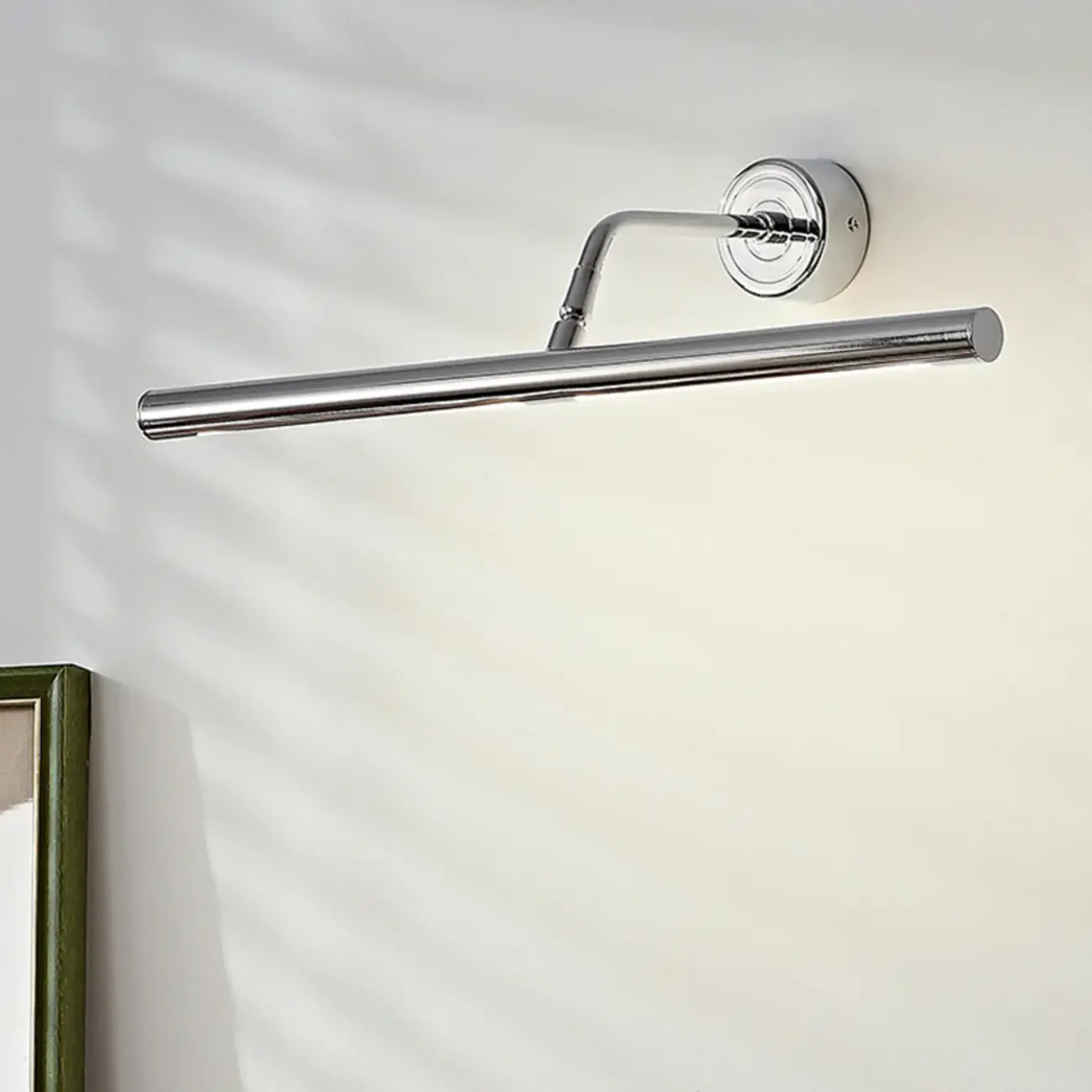 Modern Silver Metal tubular LED Wall Lamp with Angled Arm
