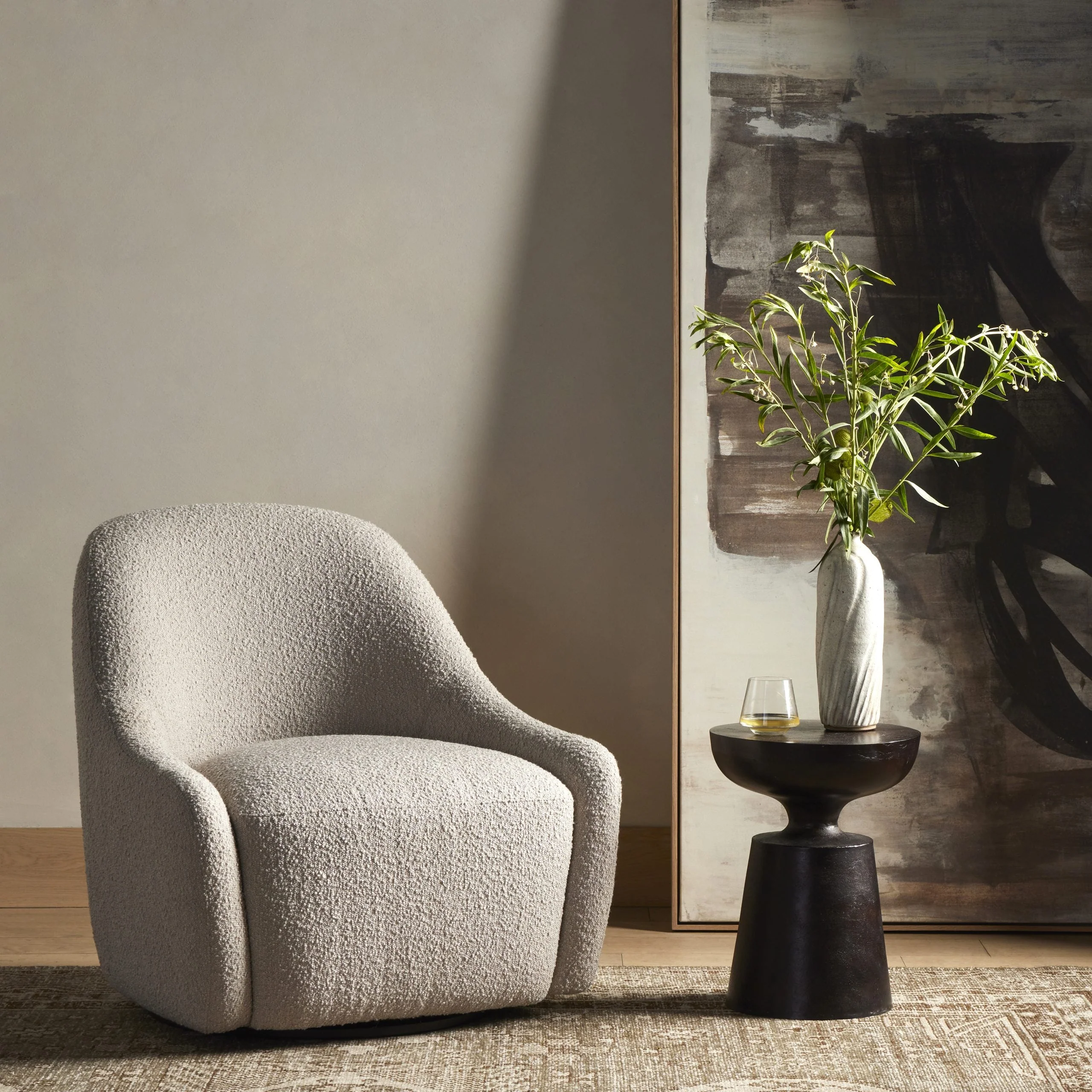 LEVI SWIVEL CHAIR-KNOLL SAND