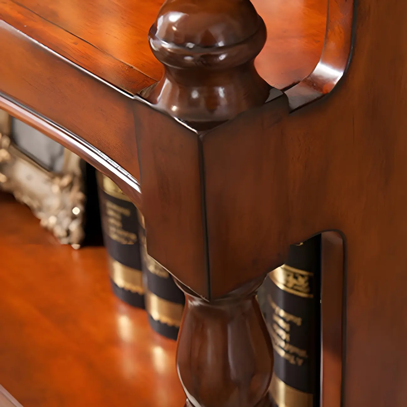 Classic Brown/White Wooden Bookcase with Drawer
