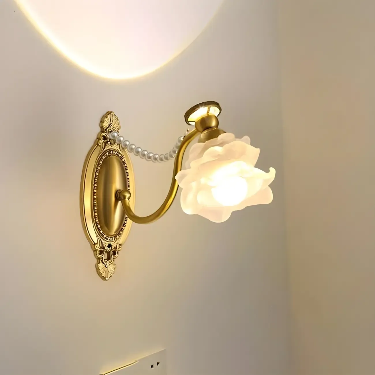 Hardwired Modern Floral Glass LED Wall Sconce with 2-Light