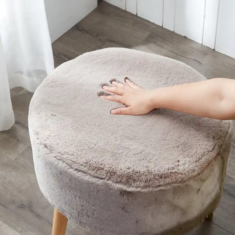 Serenta Heavy FauxFur Oval Ottoman