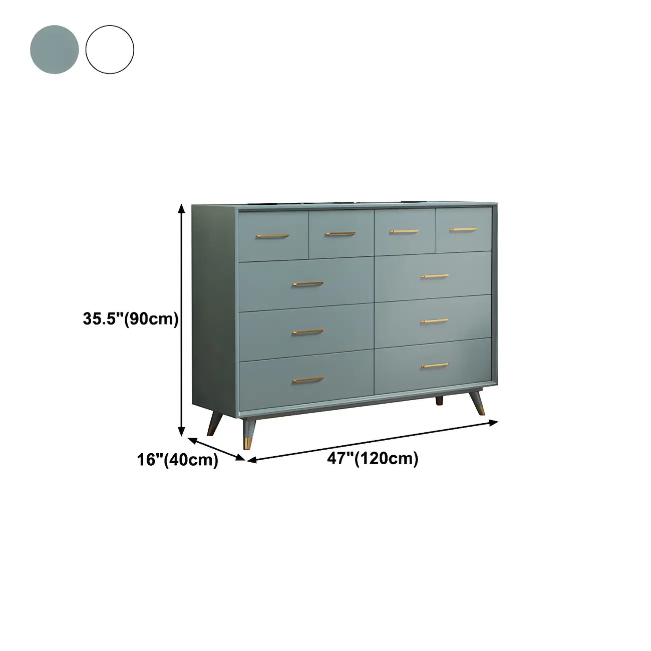 Glam Birch Wood Buffet Table with Multi-Drawers