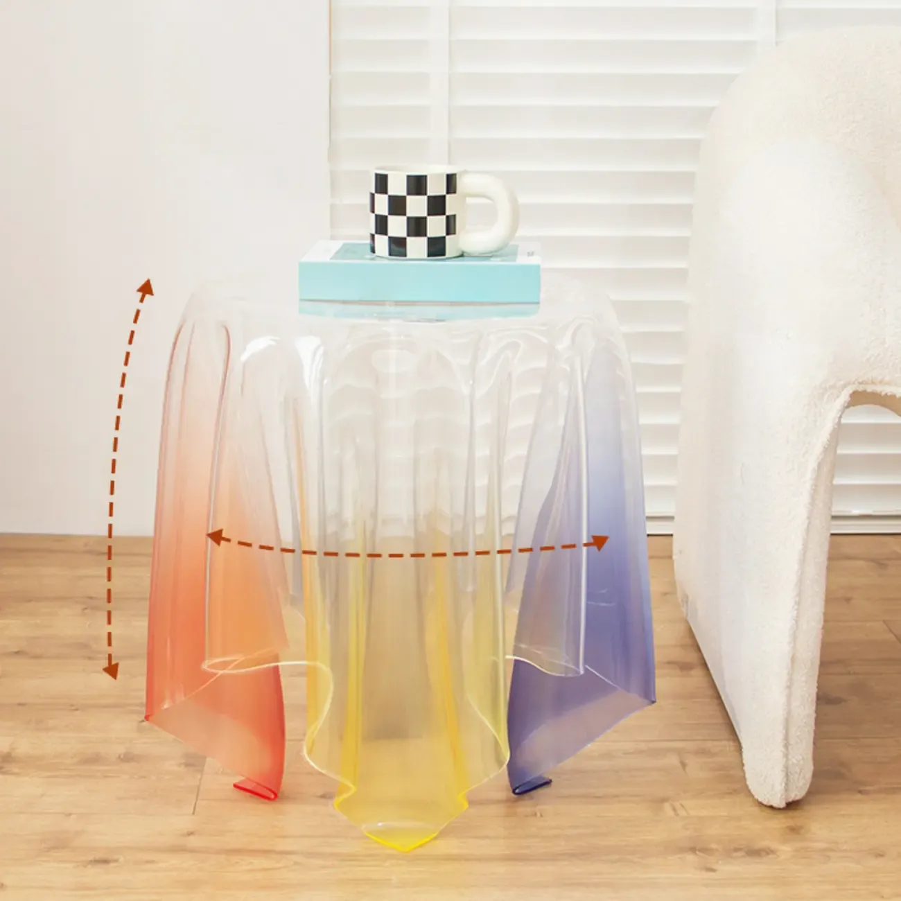 Scandinavian Clear Acrylic Round End Table
