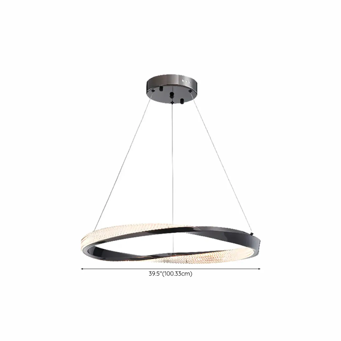 Modern LED Stylish Metal Black Circle Ring Chandelier