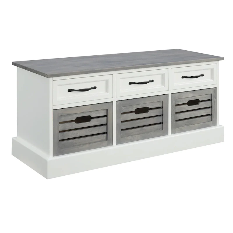 Paola Traditional Wood Cabinet with Baskets