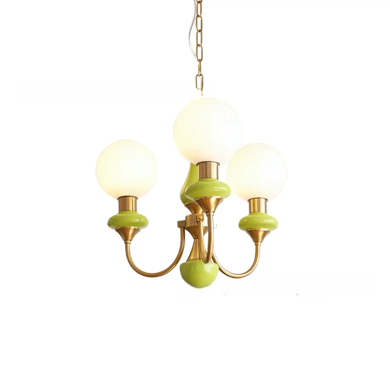 Adjustable Modern Green Globe Chandelier