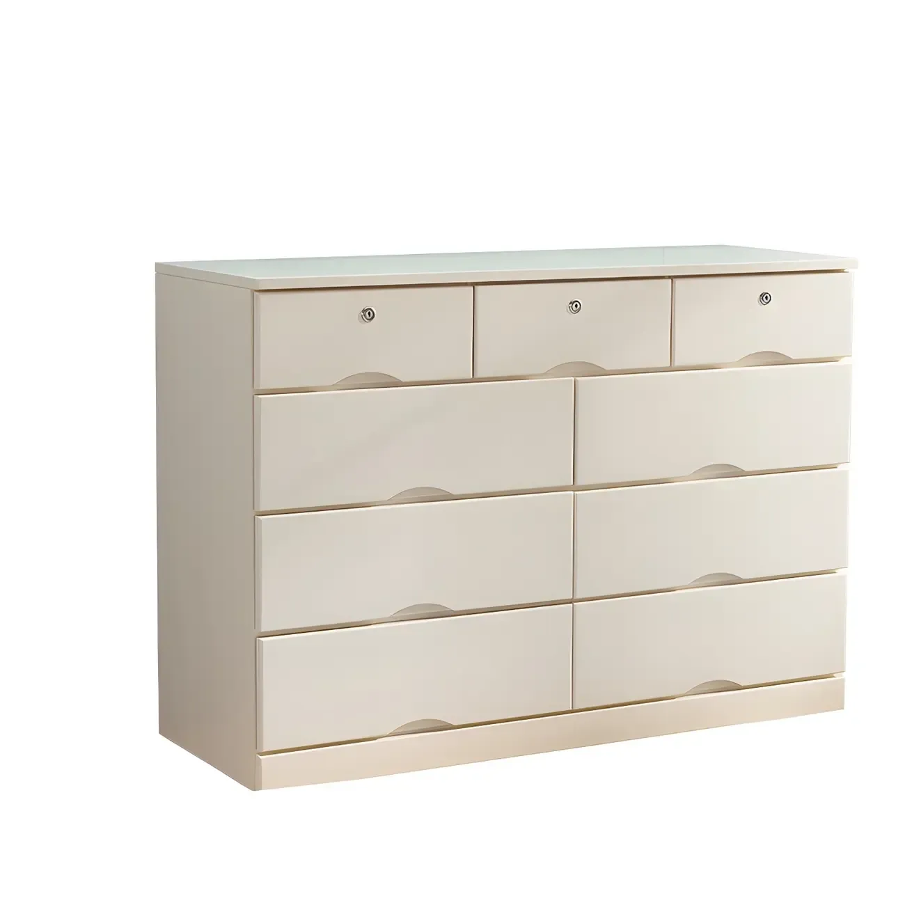 Stylish White Wooden Dressers with Soft Close Drawers