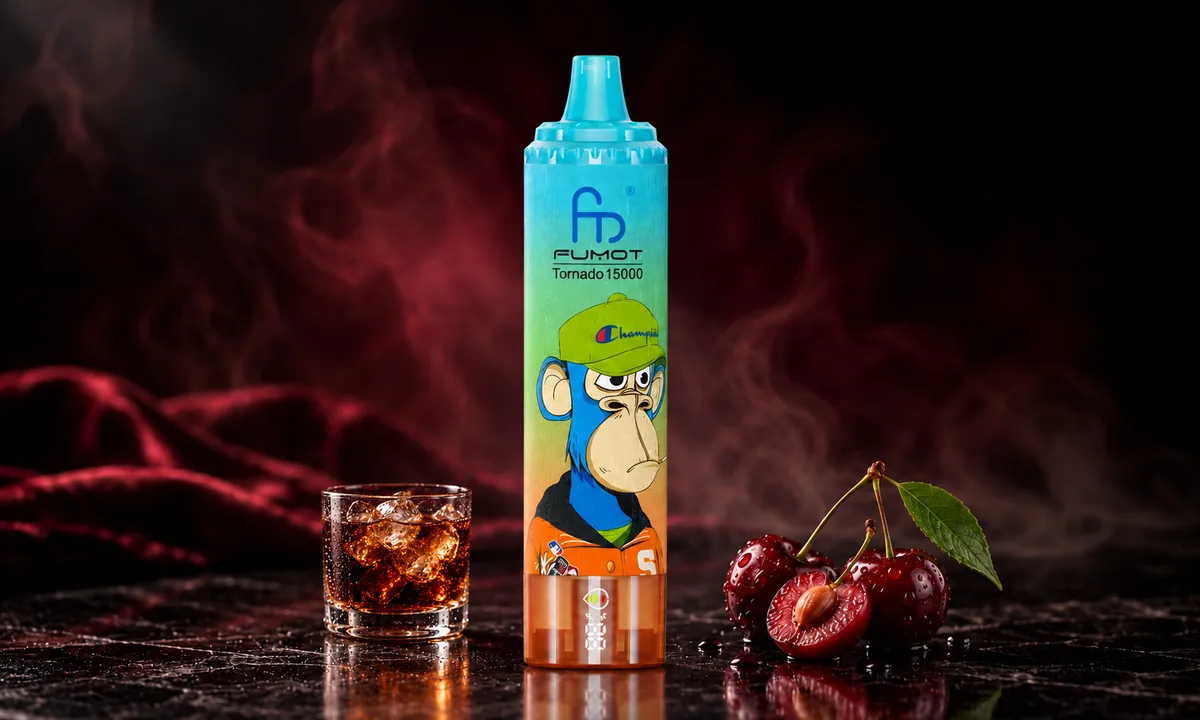 FUMOT Tornado 15000 Cherry Cola – E-Zigarette in einer atmosphärischen Produktszene