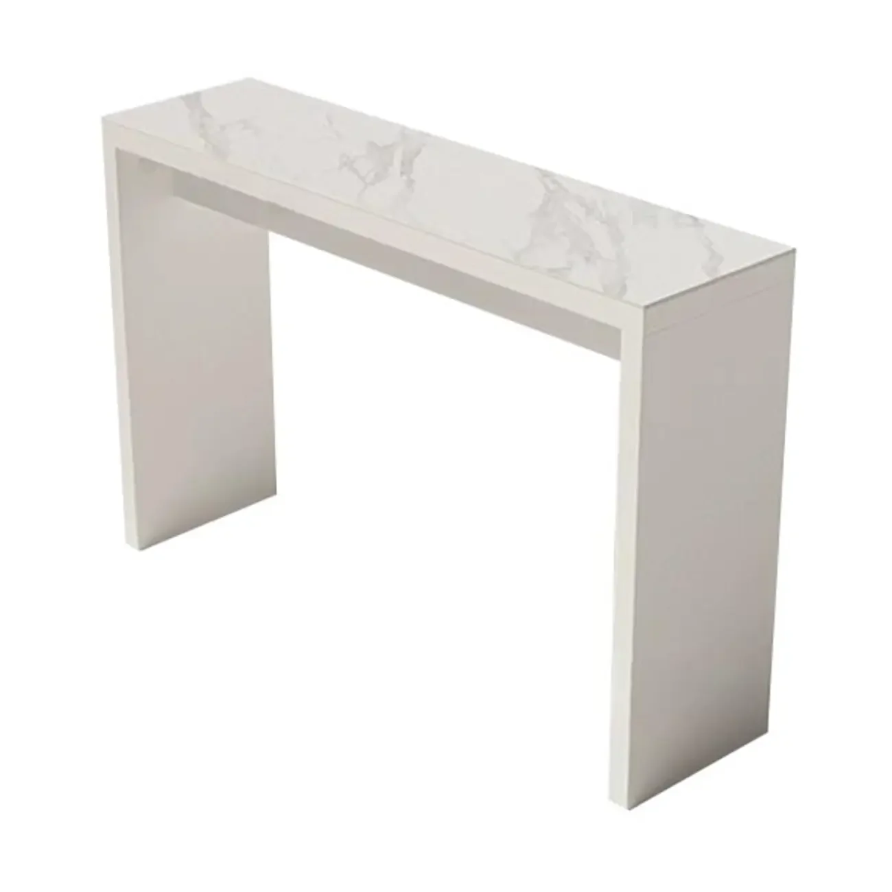 Modern White Stone Pine Wood Pedestal Bar Tables