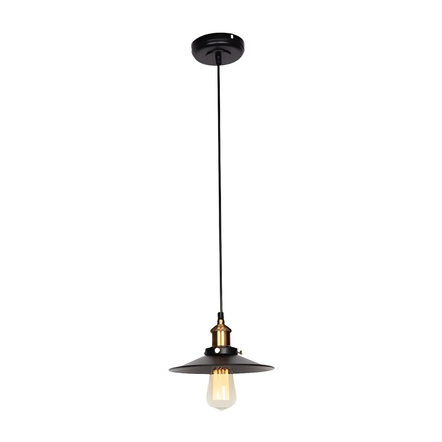 Industrial Black Metal Cone Hanging Pendant Light Fixture