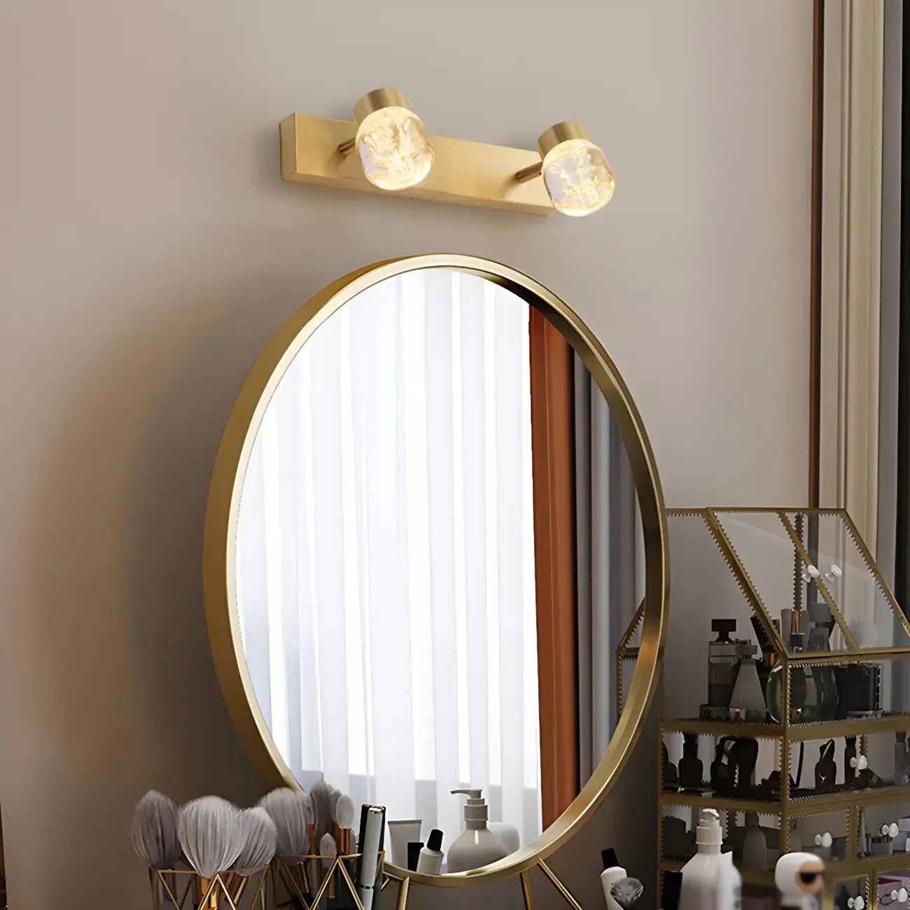 Modern Gold Metal Bathroom Vanity Light