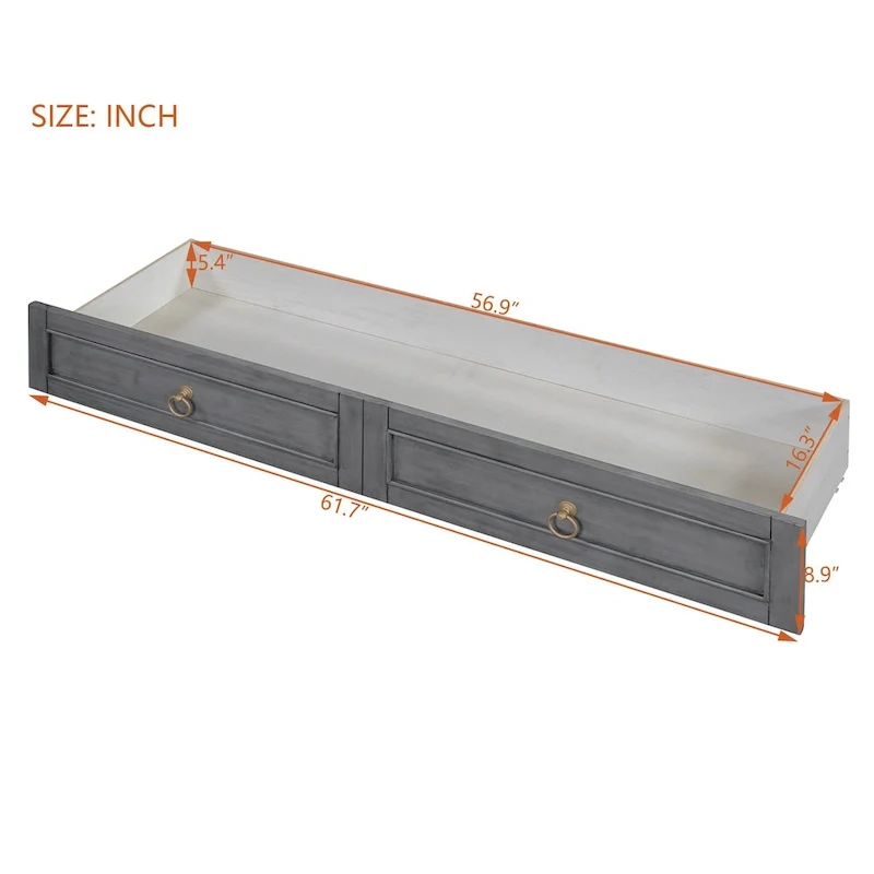 Queen Murphy Bed with Large Drawers