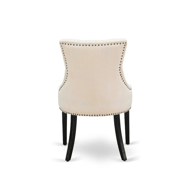 East West Furniture 11 Piece Dining Table Set- a Kitchen Table and 10 Linen Fabric Parson Chairs(Finish Options)