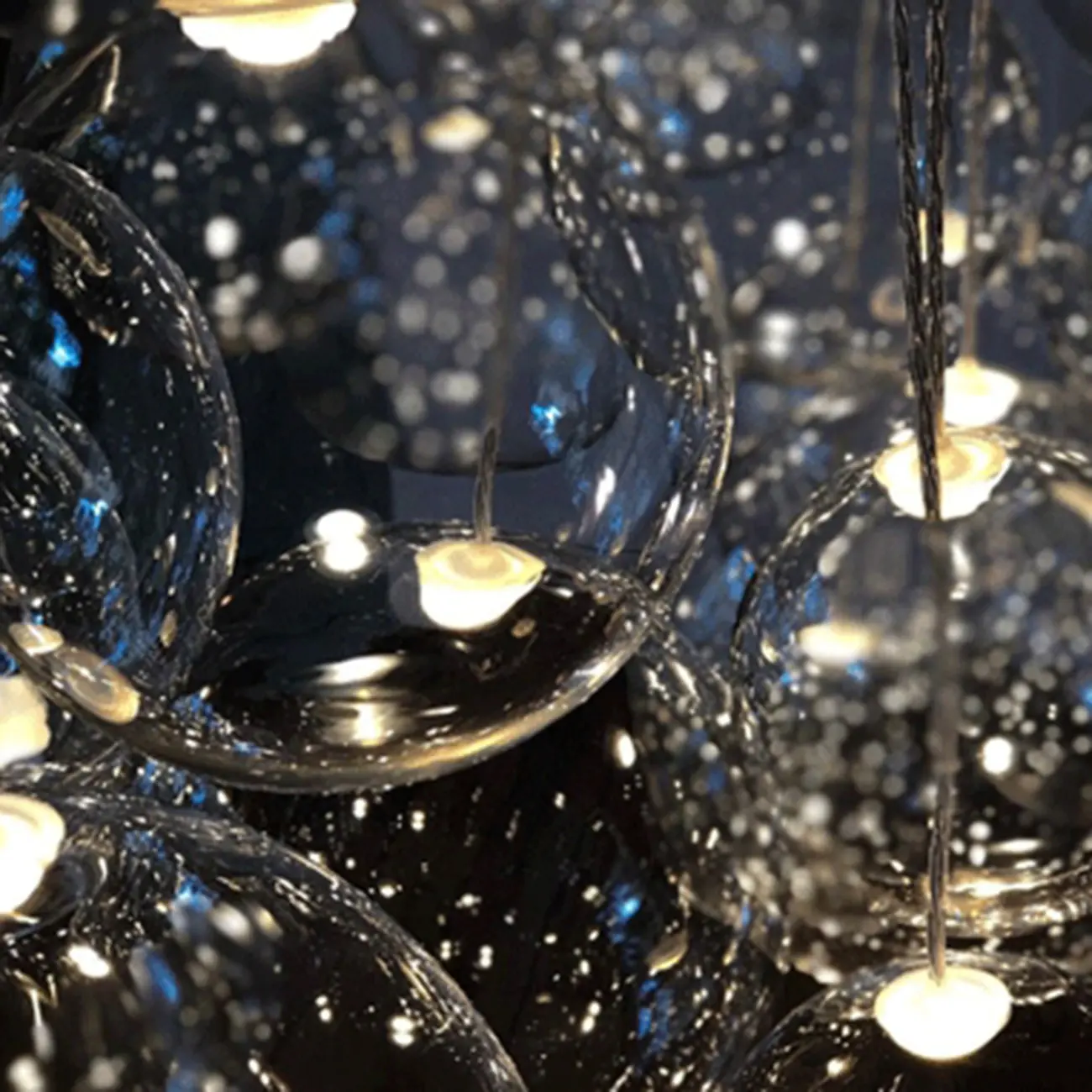 3-Light Mini LED Glass Ball Chandelier with Modern Design