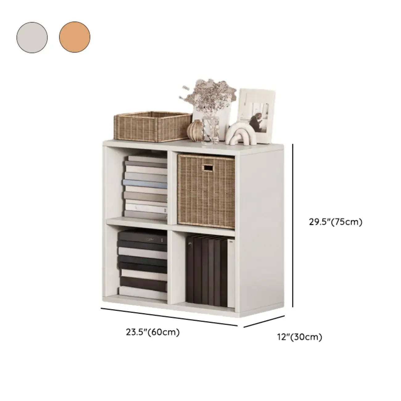 Simple Walnut 8-Cube Wood Bookcase