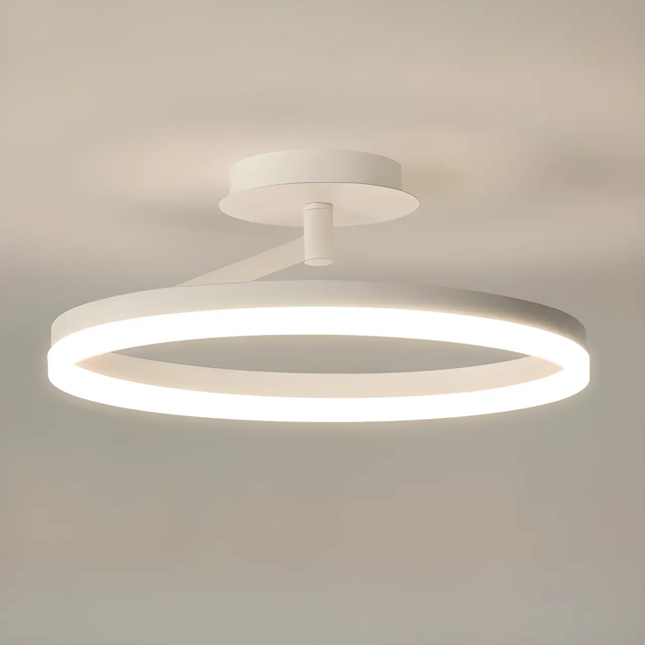Dimmable Circular LED Semi Flush Ceiling Light for Bedroom
