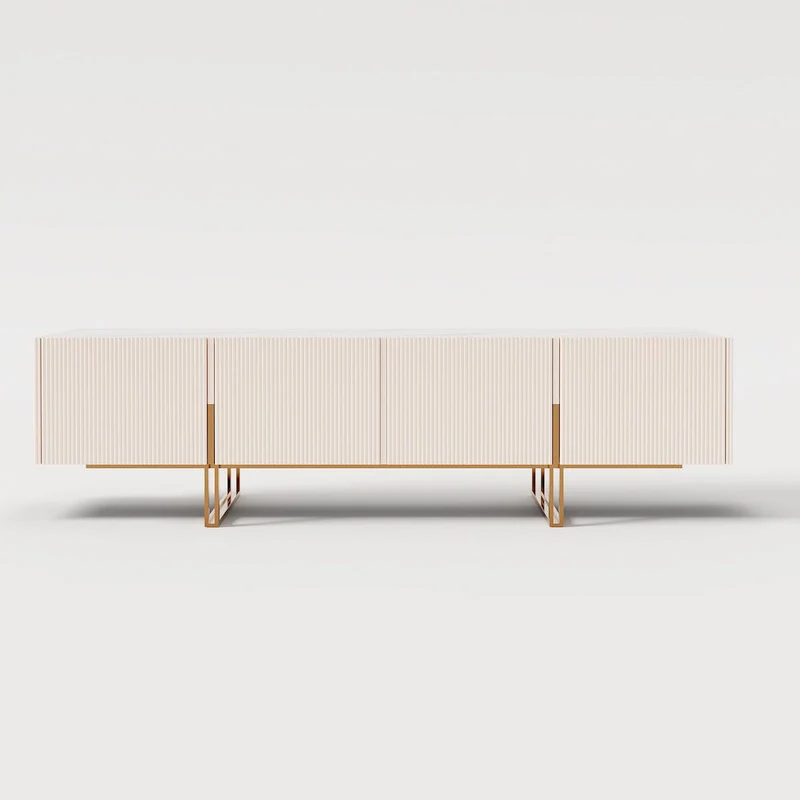 78.7 TV Stand, Entertainment Center with Faux Marble Top