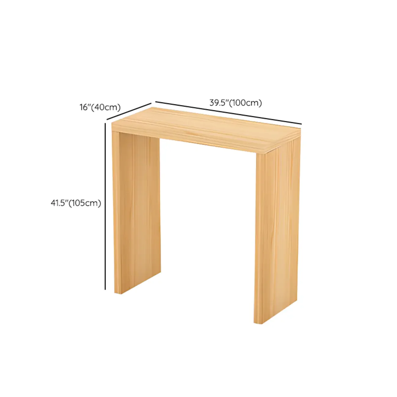 Scandinavian Solid Wood Pub Table Rectangle 4 Seats
