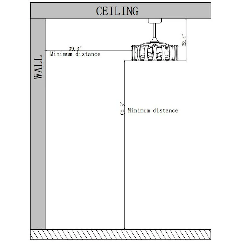 Vinney 25 Inch Modern style Fandelier Lighted with Remote