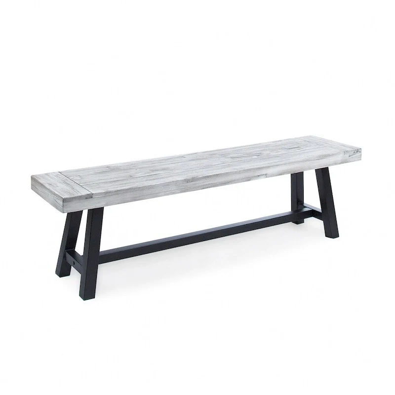 Jubilee Farmhouse Rectangle Acacia Wood Picnic Dining Bench by Christopher Knight Home