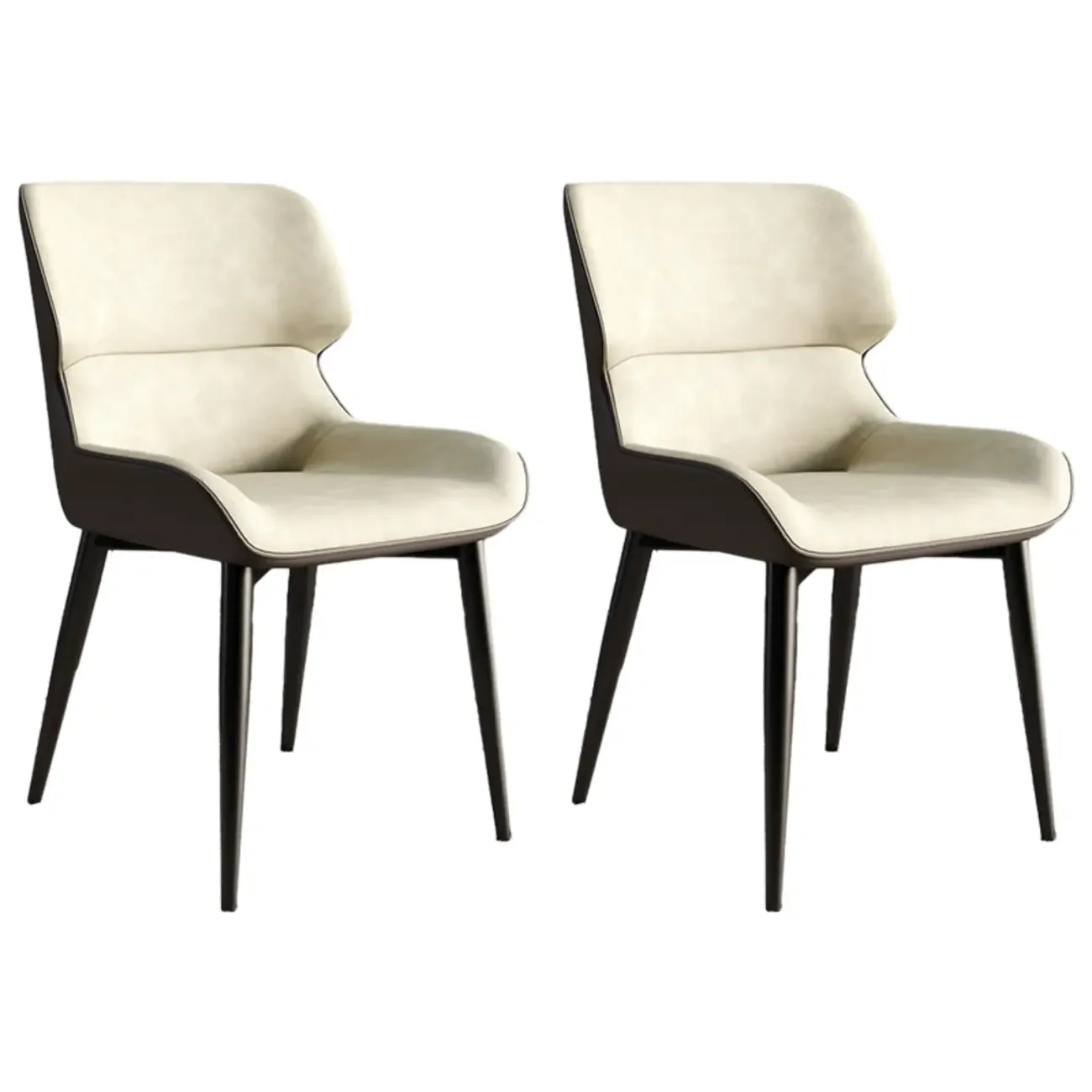 Leather Low Solid Back Armless Dining Side Chair