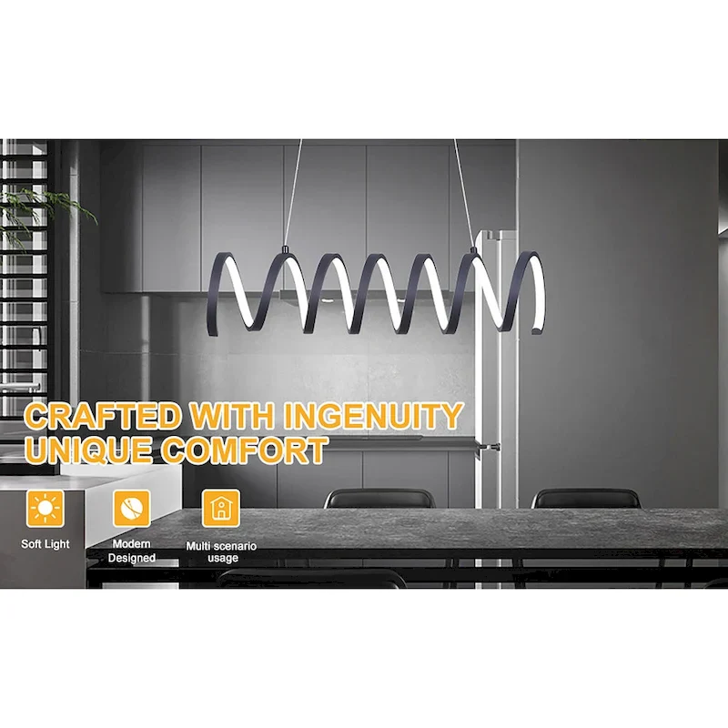 Spiral Loop Aluminum Suspension Wire Modern Ceiling Pendant