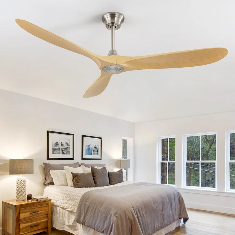 60  Smart Ceiling Fan without Light,Nickel downrod with Plastic Blades