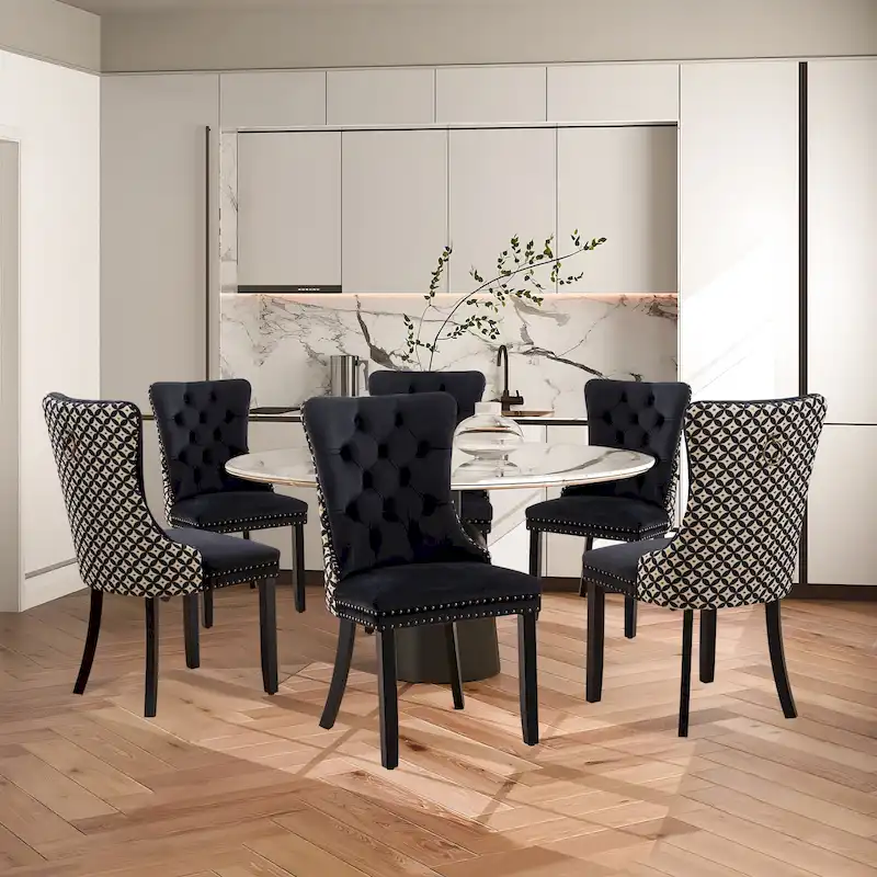 Modern Tufted Velvet Side Dining Chairs (Set of 4)