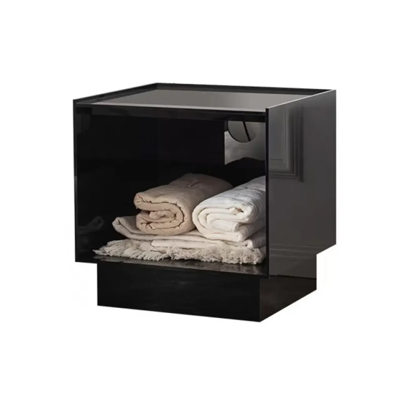 Modern Small Acrylic Nightstand with Drawer