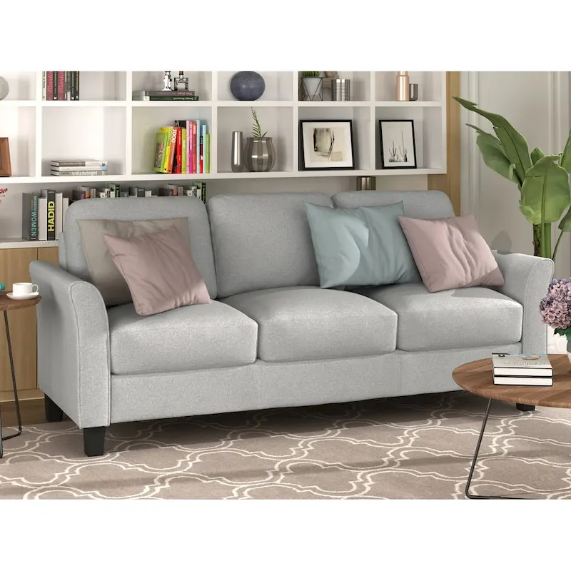 Linen Fabric 3-Seater Sofa