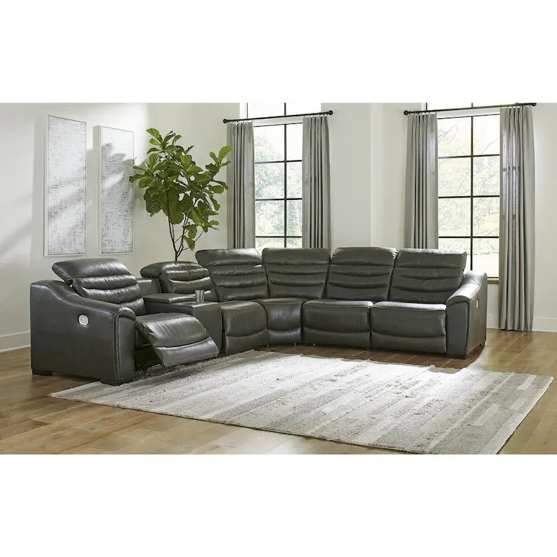 Signature Design by Ashley Center Line 6-Piece Power Reclining Sectional - 138.25W x 120.5D x 35H