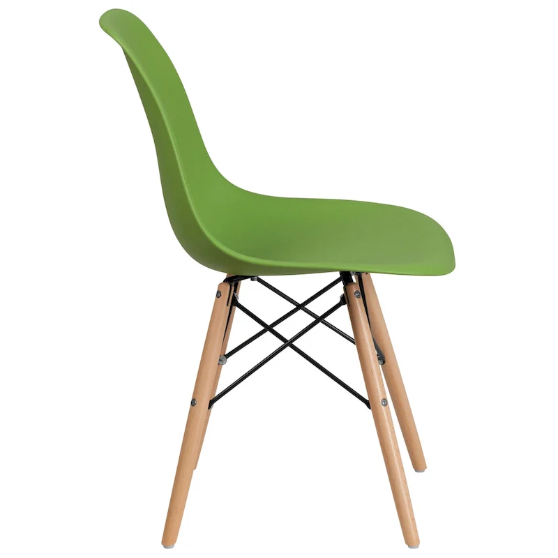 Plastic Chair with Wooden Legs