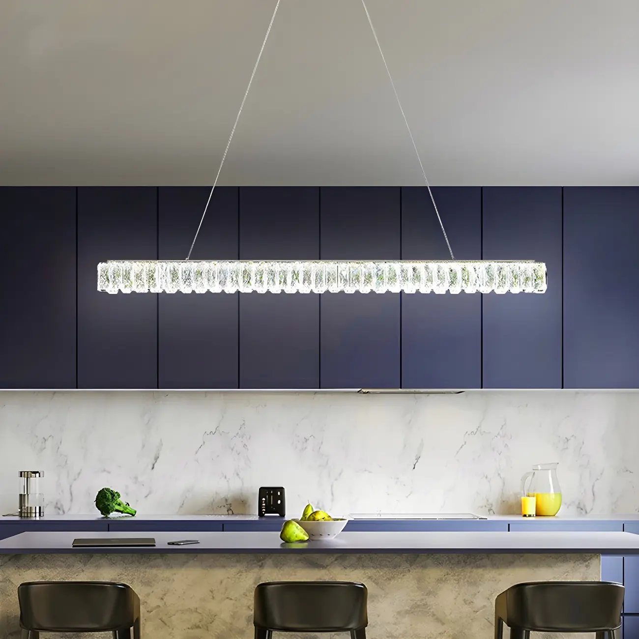 Trendy Modern Crystal Linear Pendant Light