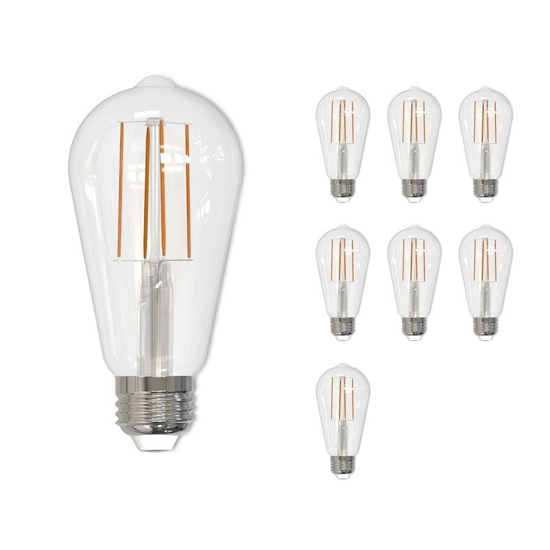 Bulbrite Pack of (8) 7 Watt Dimmable Clear Filament ST18 Medium (E26) LED Bulb