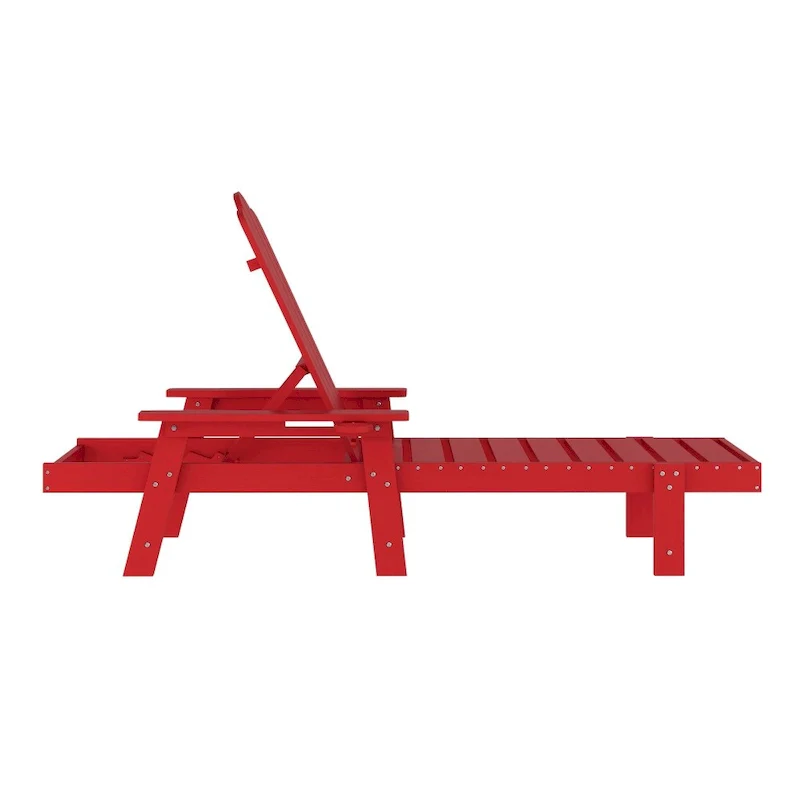 Set of 2 All-Weather Commercial Adjustable Lounge Chairs with Cupholders