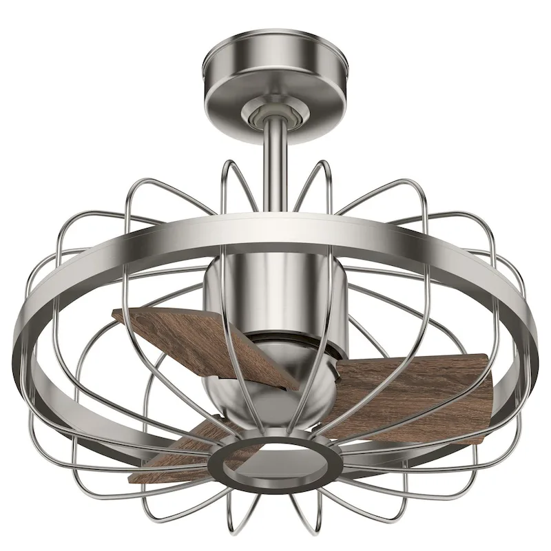 Hunter Roswell Ceiling Fan with Wall Control - Caged, 6-Speed - Farmhouse, Industrial, Transitional